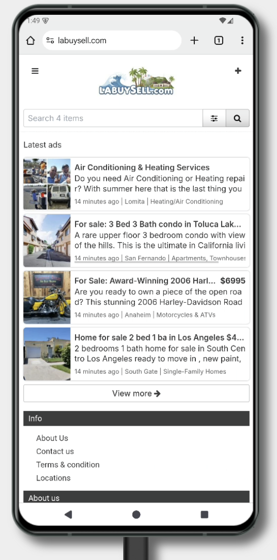 Screenshot of a mobile device showing the Chrome browser.